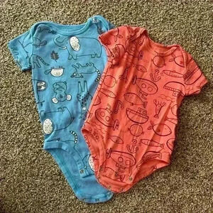 2 Carters Onesies - Sz 9 Months